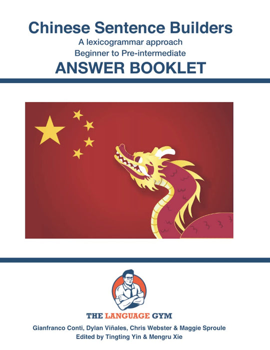 CHINESE SENTENCE BUILDERS : A Lexicogrammar approach - Beginner to Pre-intermediate - Answer Book, 100% Authentic - 9783949651175