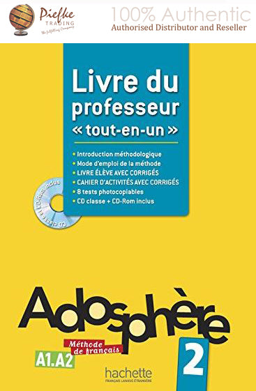 Adosphere : 2-A1-A2 Profess Book ( 100% Authentic ) 9782011557261 | Adosphere 2: A1-A2: Livre du professeur plus one CD ROM (French Edition)